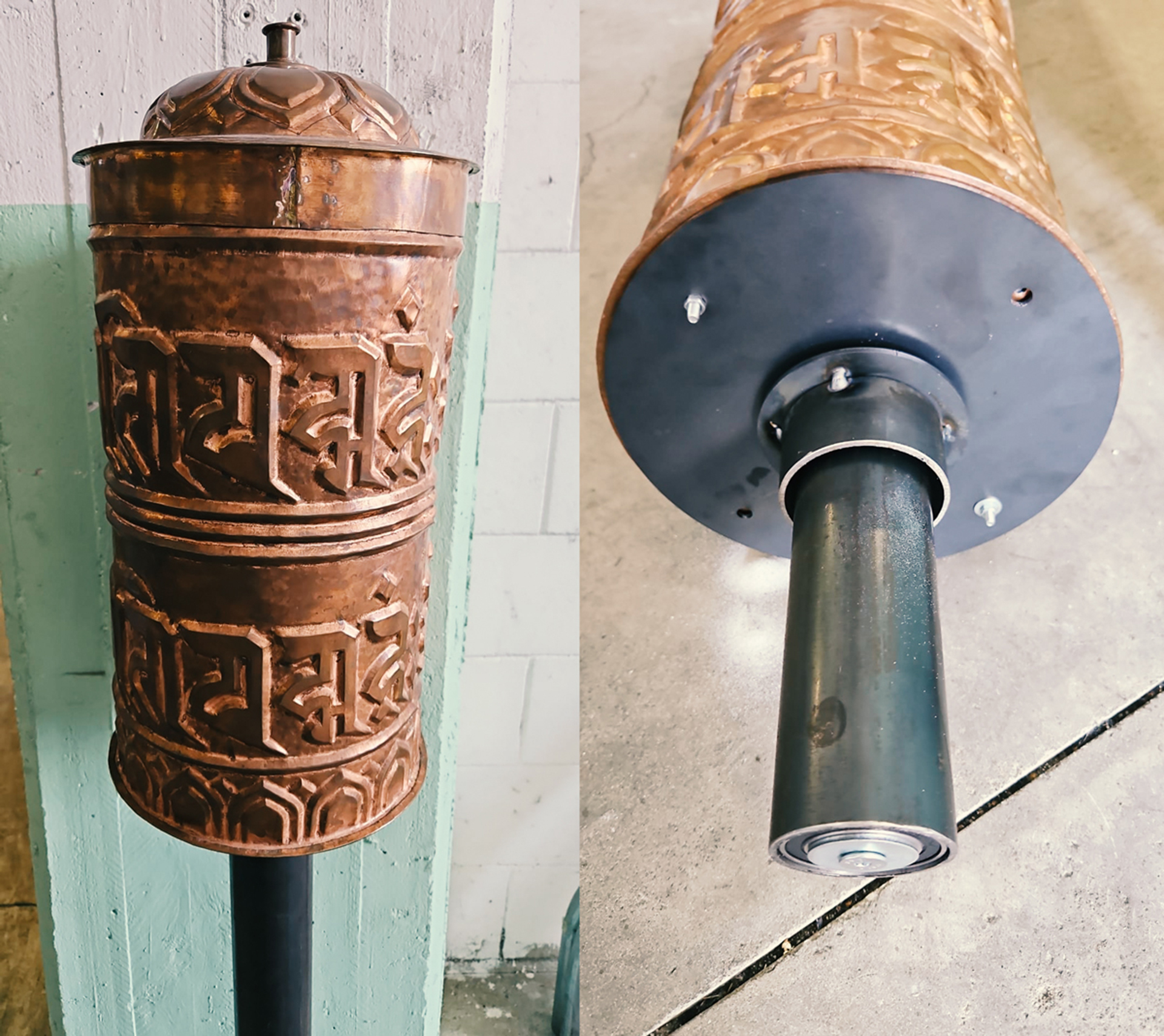 Copper prayer wheel prototype
